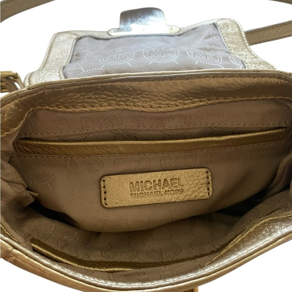 Michael Kors Metallic Gold Sloan Crossbody Bag - Picture 4 of 8